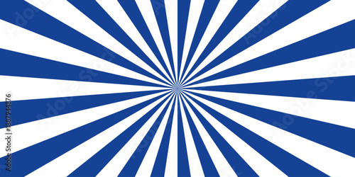 Retro vintage grunge blue and white radial burst sunburst ray pattern. Sunburst vector copyspace background. Vintage sunrays illustration swirl line. Abstract circuses, stripe background design. 