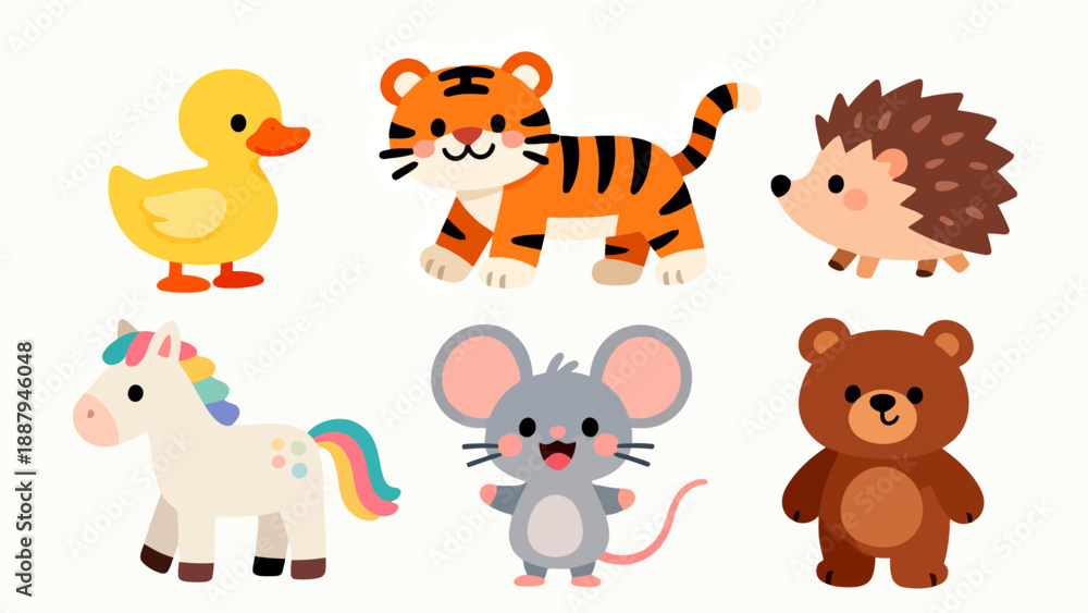 Naklejka premium Cartoon animals collection