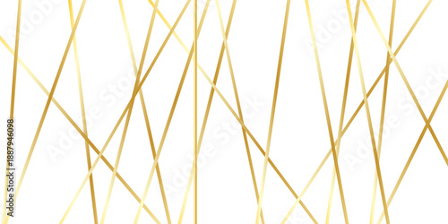 Abstract geometric golden  lines background. Abstract gold random chaotic lines with many squares and triangles shape background.
