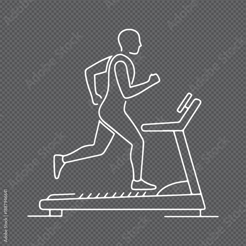 Runner on treadmill line icon. Simple vector illustration for gym and fitness concept.