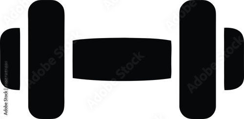 A black dumbbell icon representing fitness and strength silhouette
