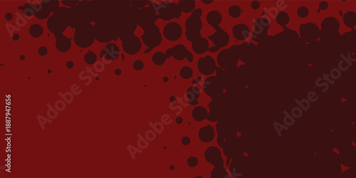 Abstract Dark Red Halftone Polka Dot Pattern Background