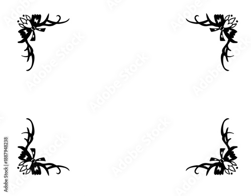 リボンのオシャレフレーム枠