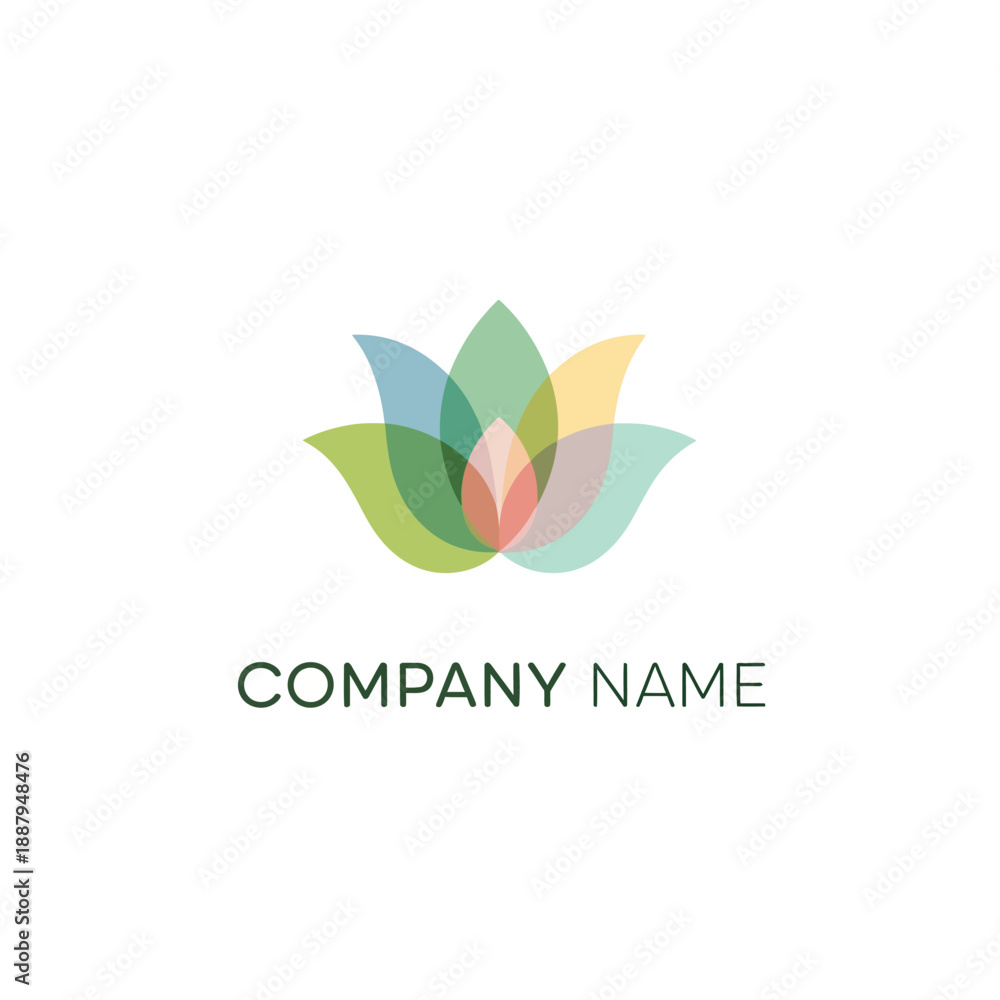 Obraz premium Colorful Lotus Flower Logo Design Element.