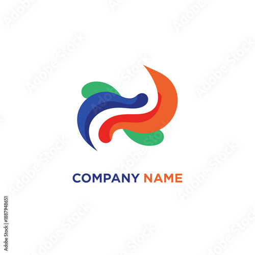 Colorful Swirling Logo Design Element Template.