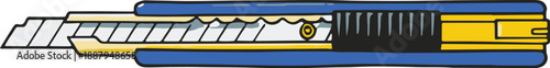 Blue Yellow Utility Knife Cutter