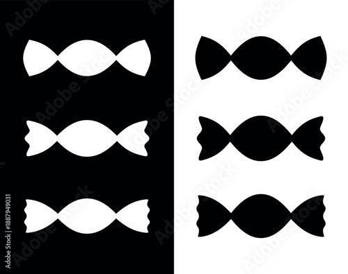 Candy icon. Symbol of sweets or dessert. An attribute of childhood or childhood. A sweet candy in a wrapper or candy wrapper.