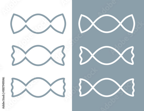 Candy icon. Symbol of sweets or dessert. An attribute of childhood or childhood. A sweet candy in a wrapper or candy wrapper.