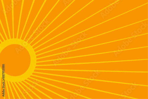 Stylized sunburst with radiant yellow rays on a warm orange gradient.

Main Title:  
Radiating sunburst energy abstract orange rays