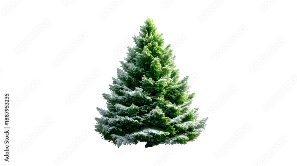 Fototapeta premium Christmas tree isolated on transparent backgrounded, clean and festive composition