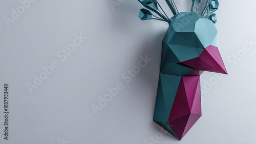 Wallpaper Mural Geometric Bird Sculpture in Modern Art Style for Contemporary Decor Torontodigital.ca