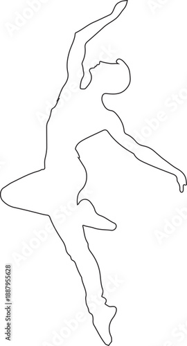 Line art dancer silhouette