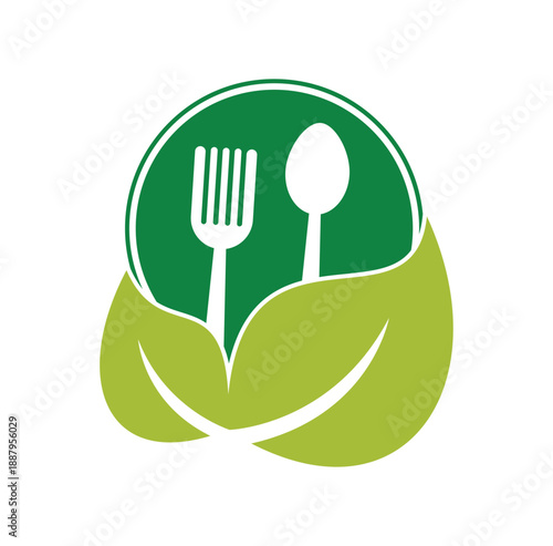 Healthy Food Logo Template. Nature Organic food logo design.