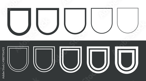Shield icon. Military or heraldic shield (armorial shield). Isolated illustration on a white background.