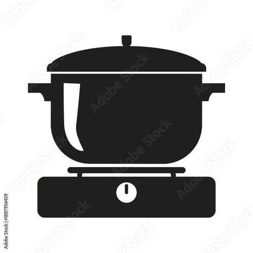 Simple and clean cooking pot icon vector design template.