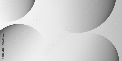 A minimalist abstract background featuring overlapping curves and circular shapes in various shades of gray, creating a smooth gradient and subtle depth