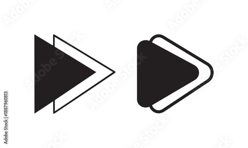 Play Button Media Control Icon Set for Video, Audio and Multimedia Apps
