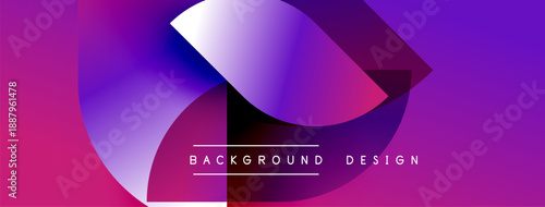 Abstract vibrant design features flowing purple, pink gradients. Modern composition suits backgrounds, presentations, digital art projects.