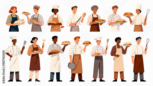 diverse bakers with baked goods
