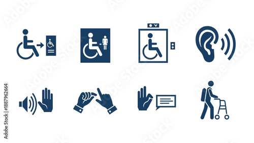 disability Man and woman restroom sign icon