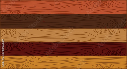 Wood grain texture background. Seamless wooden planks with rich, natural colors and distinct grain patterns for design projects