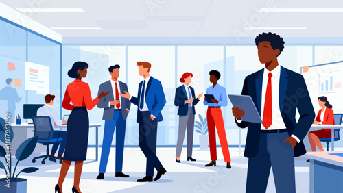 Office workers in business attire