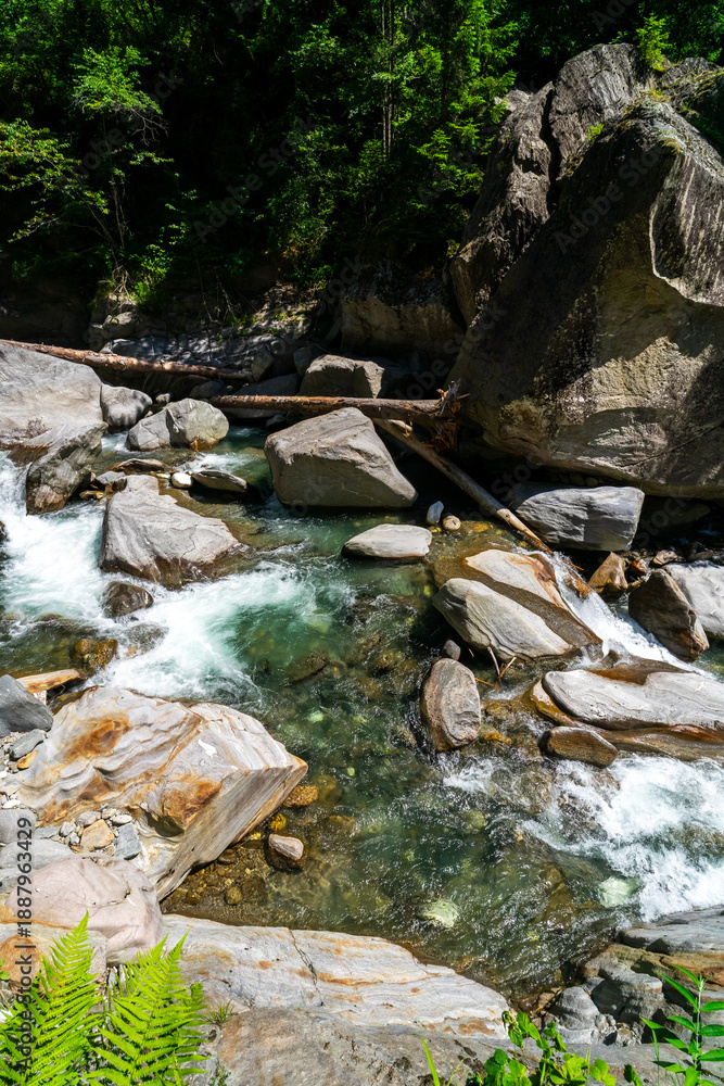 Fototapeta premium Landscape and hike along the Passer Gorge in South Tyrol, Italy