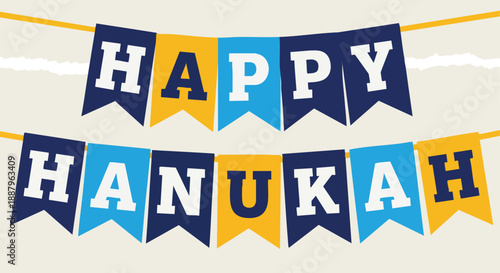 Festive Hanukkah Bunting Display