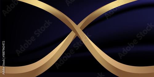 Abstract gold and blue geometric background. Dynamic shapes composition. Vector illustration.