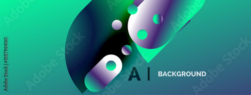 Abstract gradient shapes, vibrant teal hues, dynamic composition. Modern design element for backgrounds, presentations.