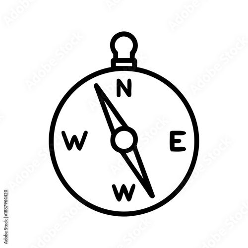 compass navigation line vector icon