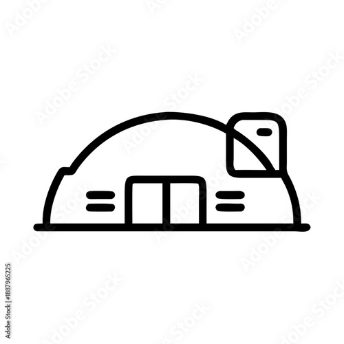 military bunker line vector icon
