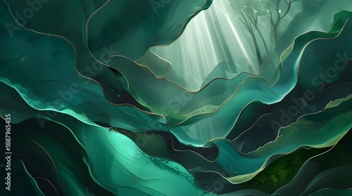 green forest abstract 