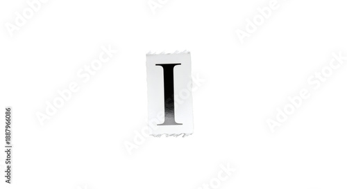 Letter I Magazine Cutout Alphabet – Real Paper Typography for Stop Motion and Design | High Definition | PNG image with transparent background	