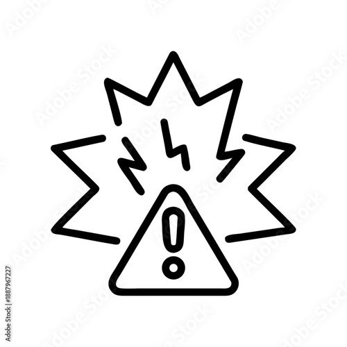 warning blast outline vector icon