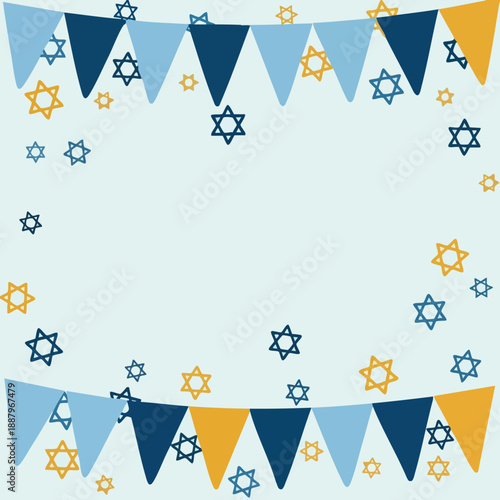 Festive Star and Banner Background Illustration for Celebrations and Holidays