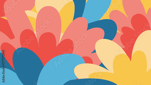 Colorful Abstract Hearts Pattern Design Element.