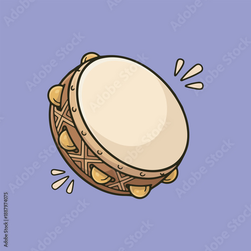 Traditional Tambourine Drum for Ramadan Celebration