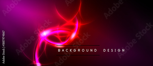Abstract pink glow radiates from center. Dark background creates dramatic visual effect. Text reads background design.