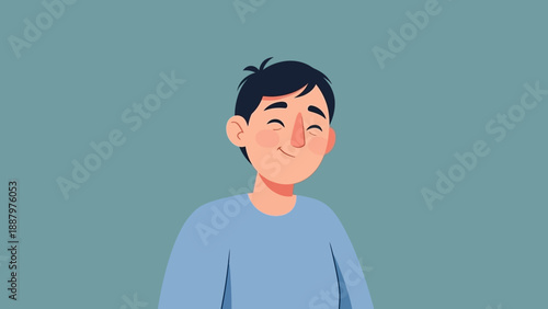 Illustration of a smiling young man.