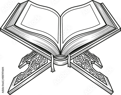 Ramadan mubarak quran illustration .