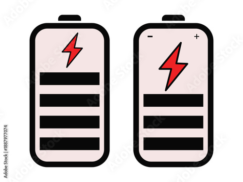Two low battery icons Vector