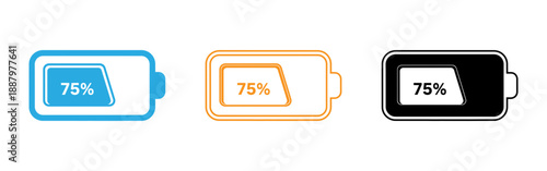 Battery level indicator icons in different colors