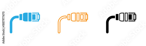 Ethernet cable connectors in different colors