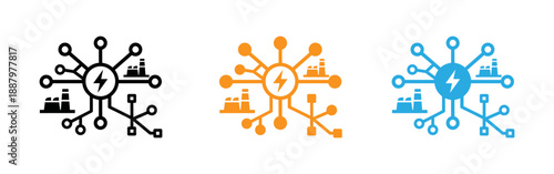 Energy distribution network icons