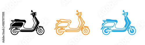 Colorful scooter illustrations