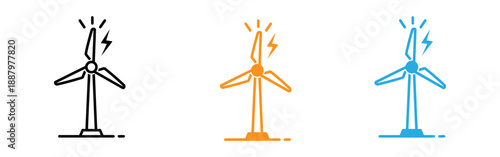 Wind turbines generating electricity