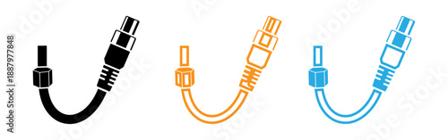 Colorful illustrations of usb connectors