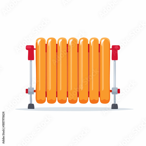 Cartoon illustration of a colorful heating radiator.
