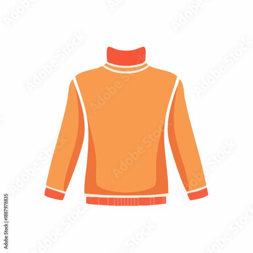 Orange turtleneck sweater illustration isolated on white background